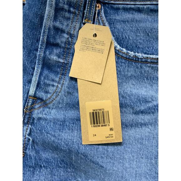 Levis 501 Red Tab Short Jeans Womens 24 High Rise Cut Off Summer Sexy Denim NWT - Picture 10 of 11